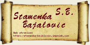 Stamenka Bajalović vizit kartica
